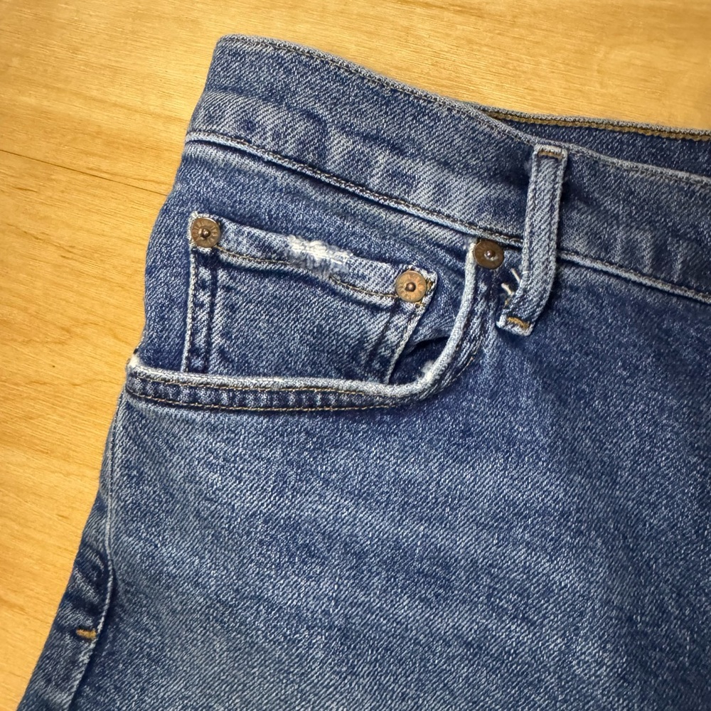 AGOLDE Button Fly High Rise Slim Nico Shoreline Distressed Tear Jeans Size 31 - Picture 8 of 8